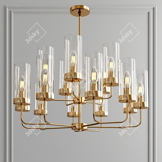 Elegant Hammond Chandelier - Illuminate Your Space 3D model image 1