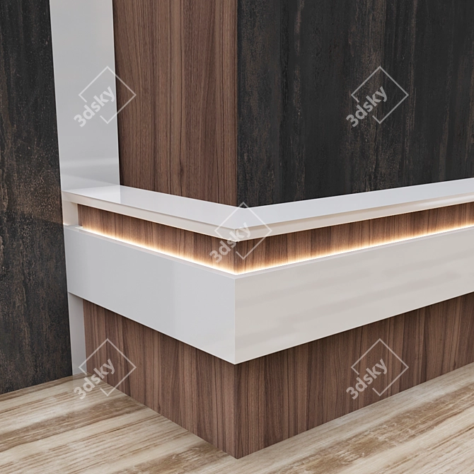 Modern Aesthetic Reception Desk 3D model image 3