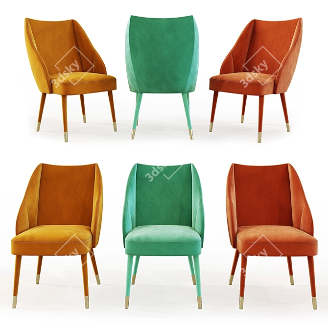 Elegant Figueroa Dining Chair 3D model image 1