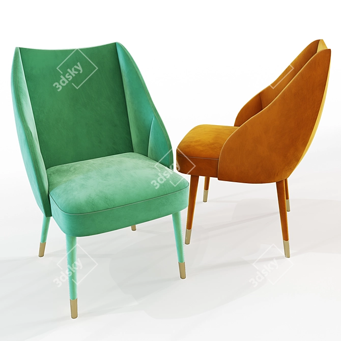 Elegant Figueroa Dining Chair 3D model image 2