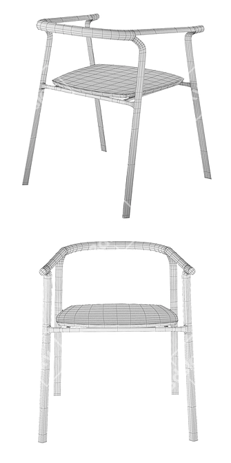 Splinter-2 Chair: High Poly, VRay Rendered 3D model image 3