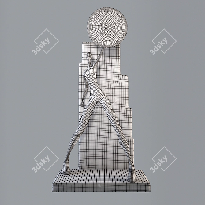 Steel Shield Sculpture 3D model image 3