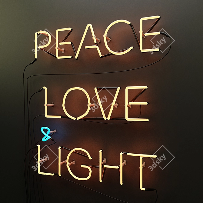 Neon Signboard - Low Poly 3D Model 3D model image 2