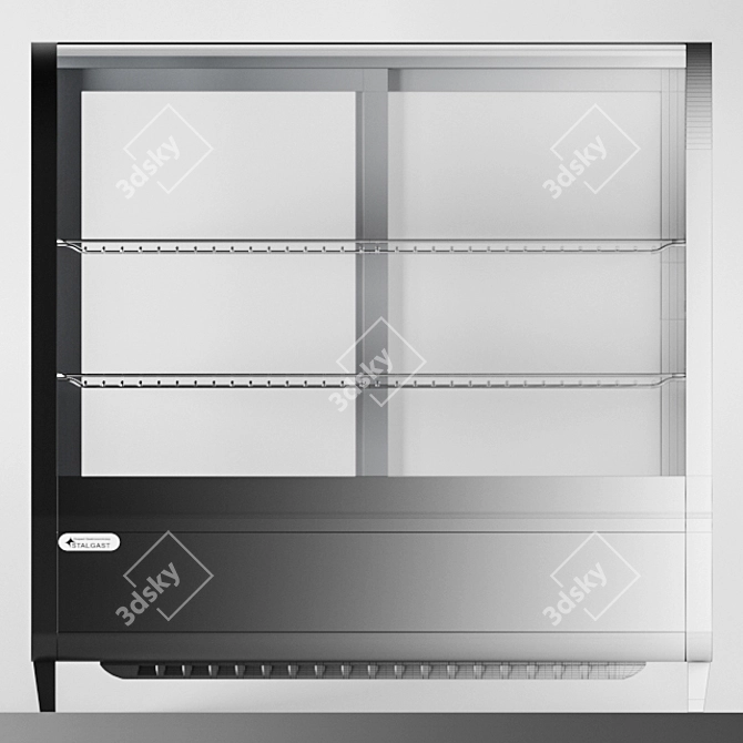 Compact Black Showcase Fridge 3D model image 2