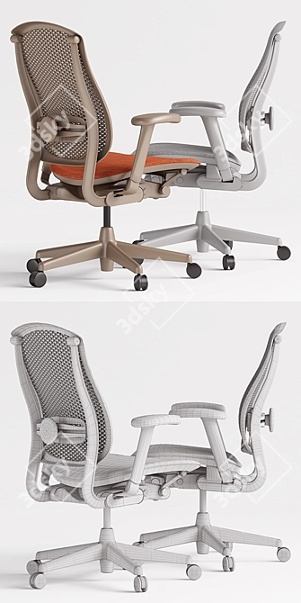 Ergonomic HermanMiller Celle Chairs 3D model image 2