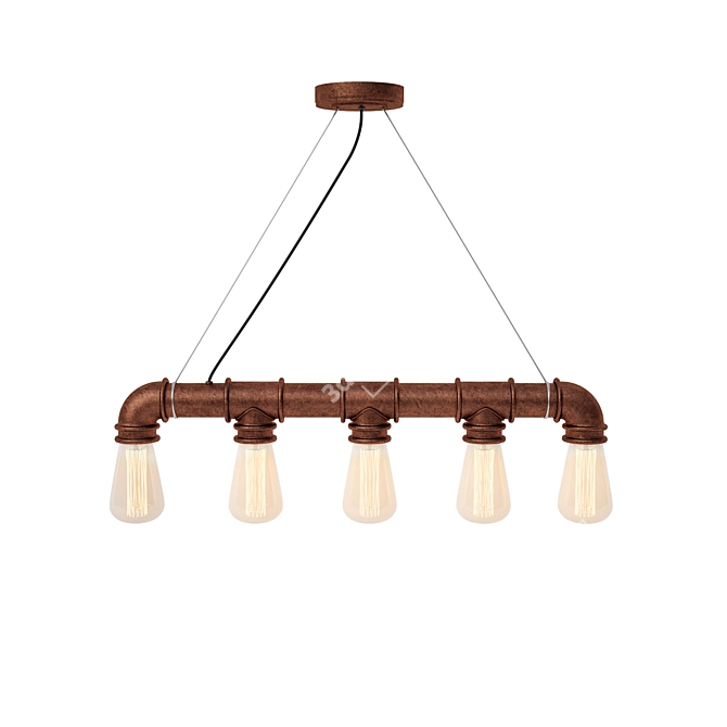 Rustic Charm Industrial Lamp 3D model image 1