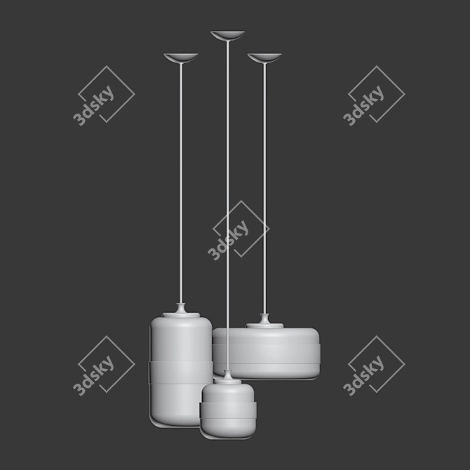 Modern Industrial Futura Pendant 3D model image 2