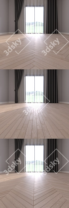 Cashmere Oak Parquet: Linear, Chevron & Herringbone | High-Resolution Textures | 3ds Max & FBX 3D model image 3