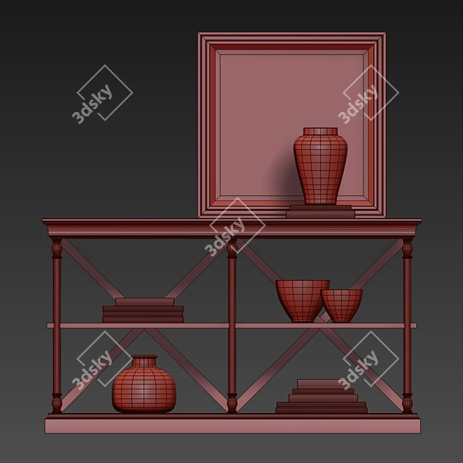 Elegant Parisian Cornice Console 3D model image 2