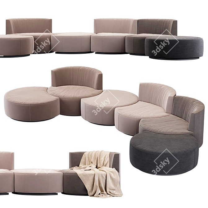 Sedutalonga Modular Sofa: Italian Elegance 3D model image 1
