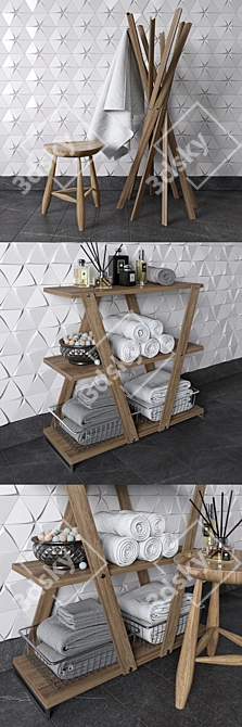 Tirol Equipe Ceramicas - Magical3 Tile and Wood Furniture Set 3D model image 2