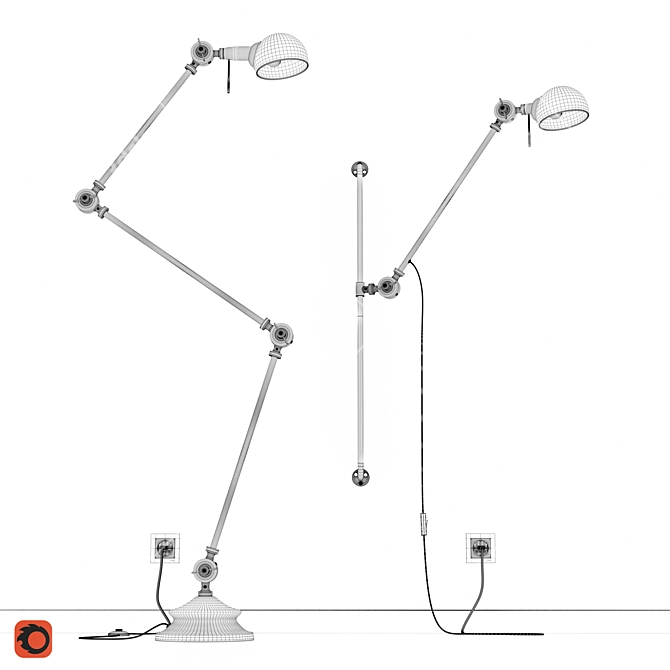 Contemporary Adjustable KIKAN Lamps - La Redoute 3D model image 3