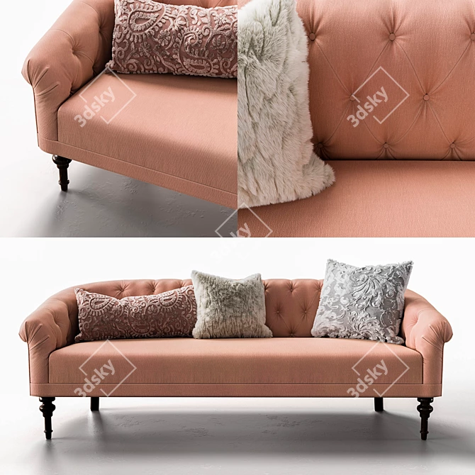 Adeline Upholstered Sofa: Luxurious Comfort for Your Home 3D model image 1