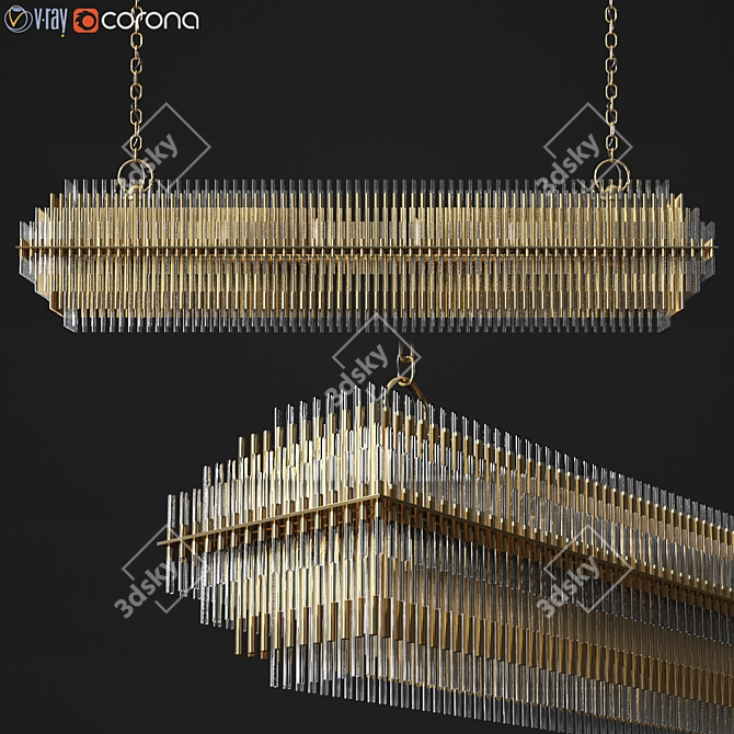 Emile Linear Chandelier: Modern Restoration Hardware 3D model image 1