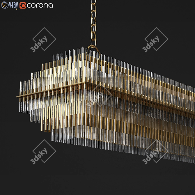 Emile Linear Chandelier: Modern Restoration Hardware 3D model image 2