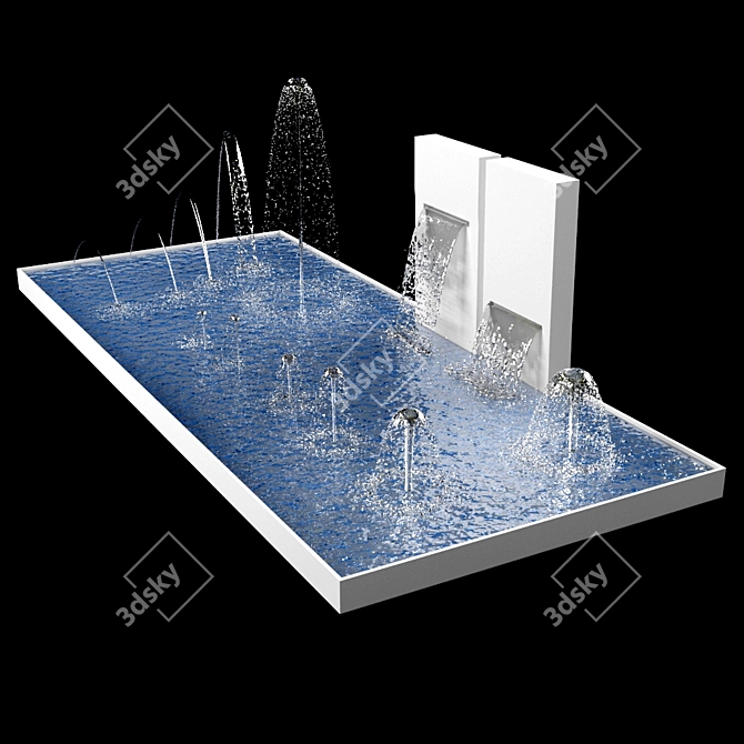  Cascading Waterfall Fountain 3D model image 1