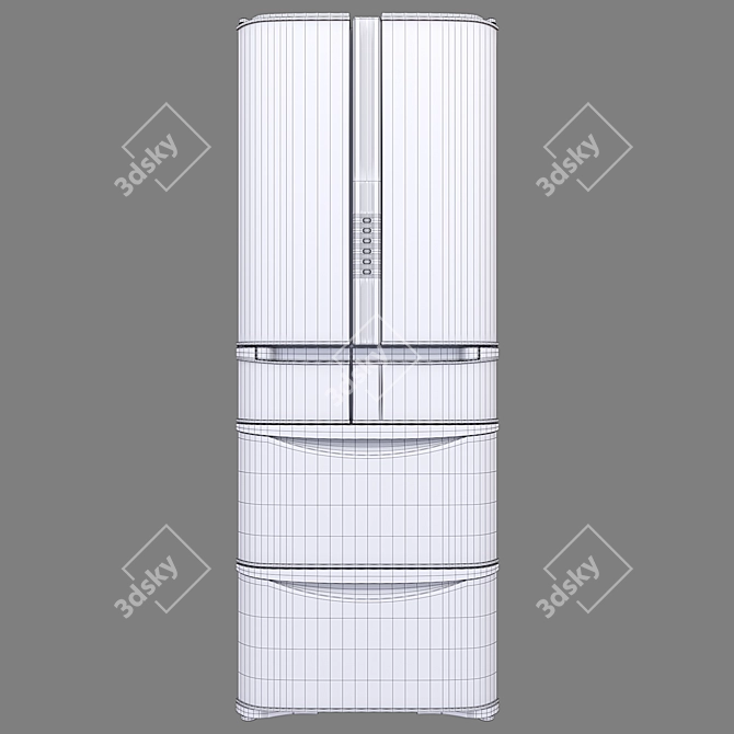 Hitachi R-SF 48 GU SN: 5-Door FrenchDoor Fridge 3D model image 2