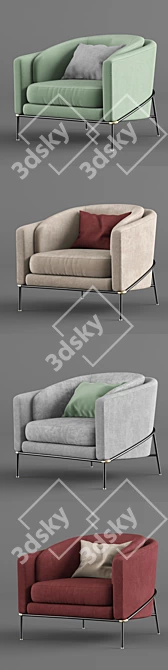 Elegant Minotti FIL NOIR Sofa 3D model image 2