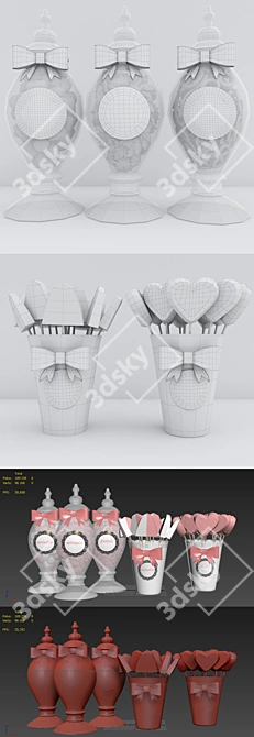 Delicious Candy Jars - 3D Model + Material Libraries 3D model image 3