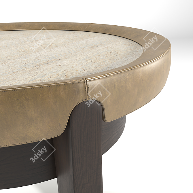 Modern Edge Leather Side Table 3D model image 2