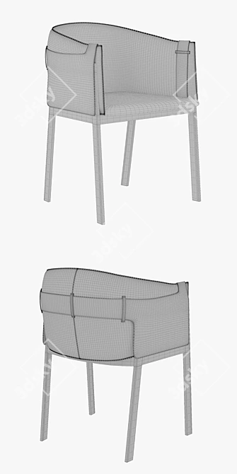 Elegant Grace Chair: Living Divani 3D model image 3