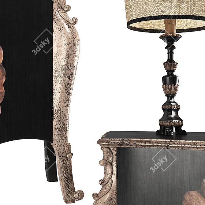 Vittorio Grifoni Art.2063: Comod + Lamp Set 3D model image 2