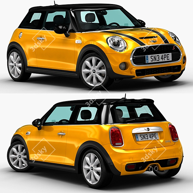 Detailed Mini Cooper S 3D Model 3D model image 1