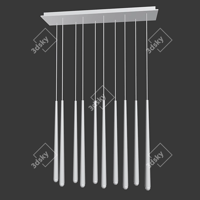 Minimalist Brass Chandelier | Aquitaine Linear | Restoration Hardware 3D model image 2