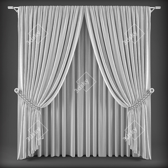 Modern Style Curtains 3D model image 2