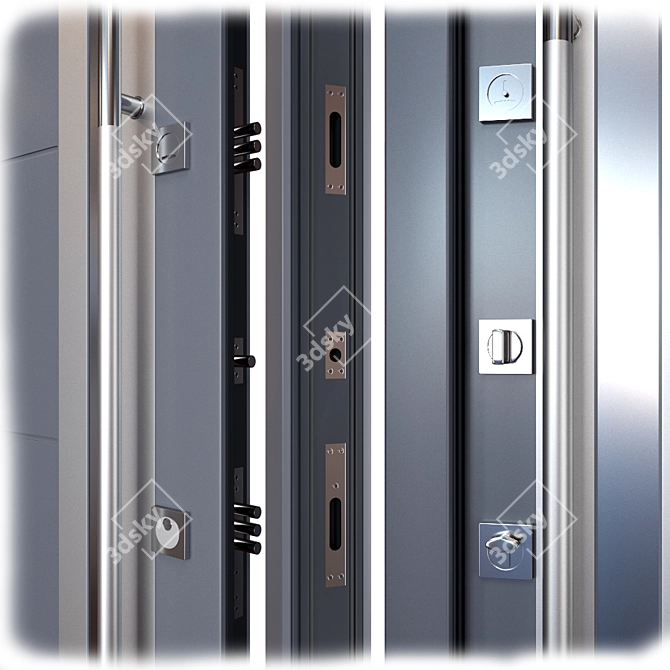 Modern Inox S-2 Metal Door: Your Perfect Entrance! 3D model image 2