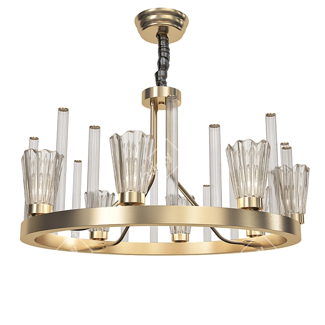 Elegant Crystal Brass Candle Light 3D model image 1