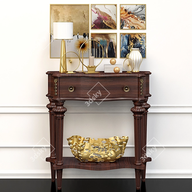 Chic Halifax Cherry Console Table 3D model image 1
