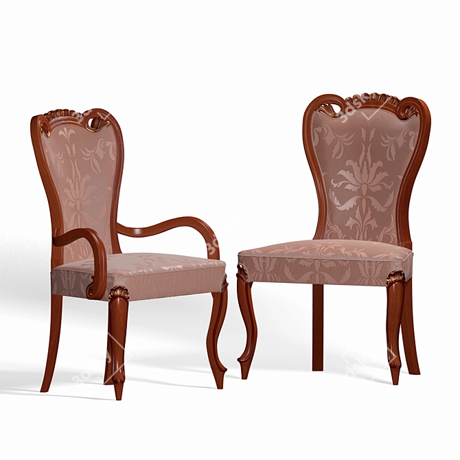 Rampoldi Creations Dining Table and Chairs Set 3D model image 2
