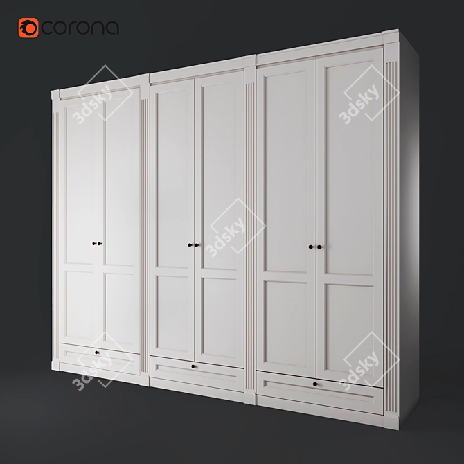 Elegant Oak Cabinet 3D model image 1
