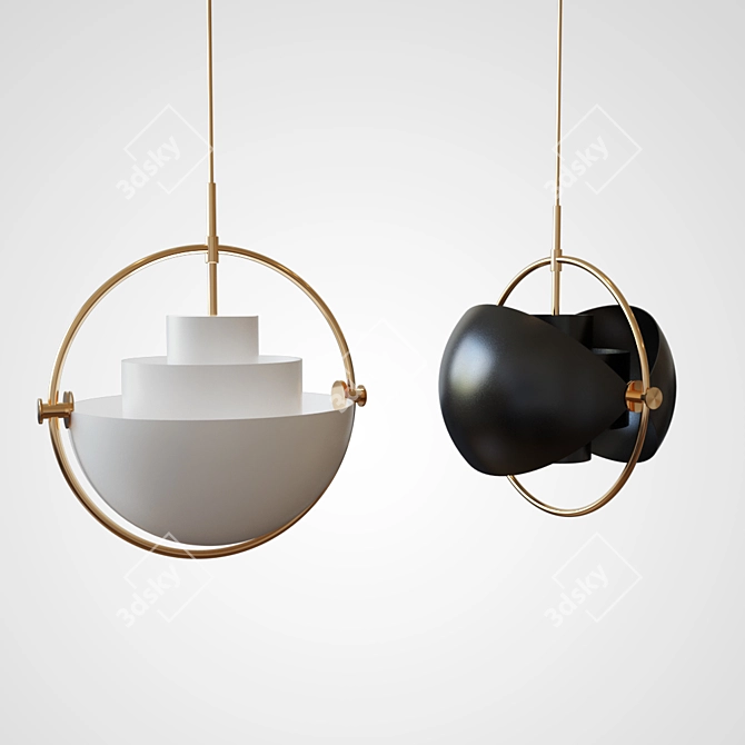 GUBI Multi-Lite Pendant: Danish Design Brilliance 3D model image 3