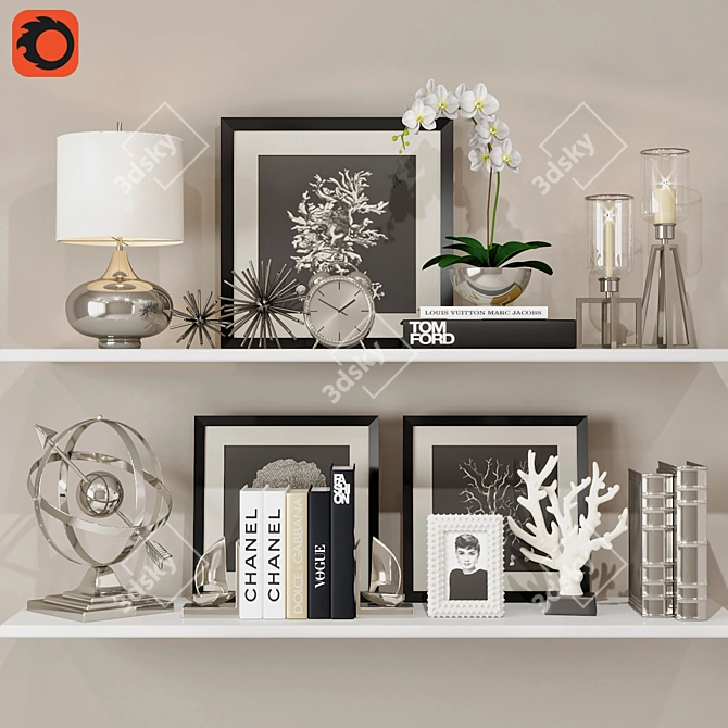 Elegant Decor Set 3 | Stylish Decorative Accents 3D model image 1