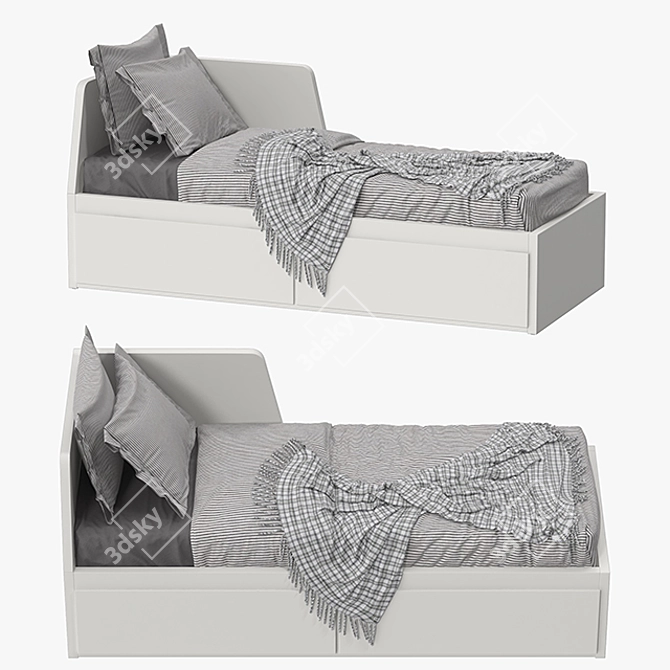 Stylish FLlekke Daybed By Ikea 3D model image 1