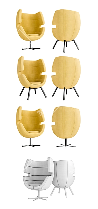 Modern Comfortable Moai Chair 3D model image 2