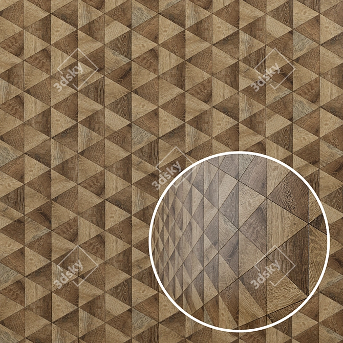 Eco Chic: Karragach Wood Tiles 3D model image 1