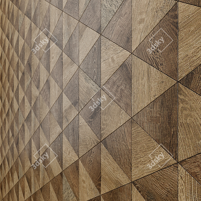 Eco Chic: Karragach Wood Tiles 3D model image 3