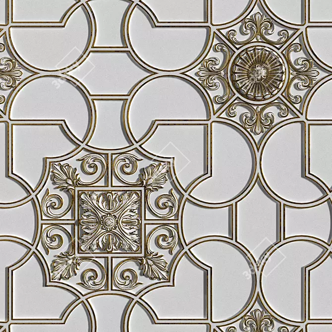 Title: Elegant Ceiling Moldings for Stylish Interiors 3D model image 1