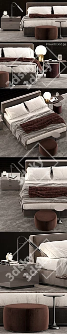 Minimalist beauty: Minotti Powell Bed 3D model image 3