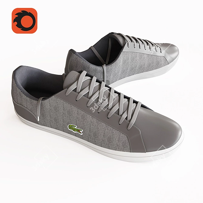 Classic Lacoste Sneakers 3D model image 1