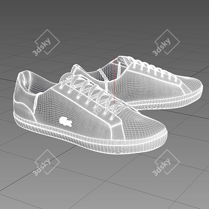 Classic Lacoste Sneakers 3D model image 2