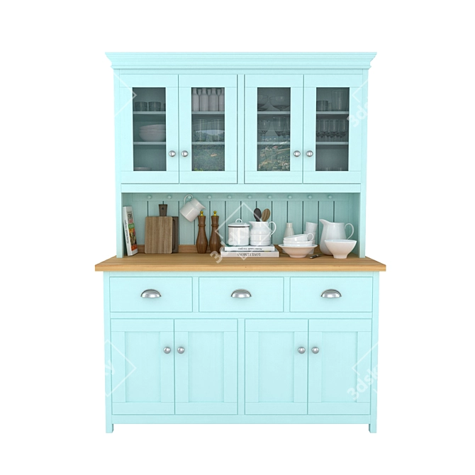 Modern Kitchen Cabinet Set 3D model image 1