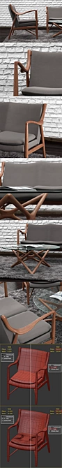 Modern Comfort Sofa Set 3D model image 2