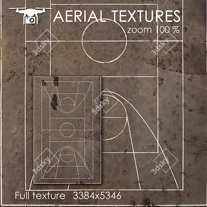 Aerial Sports Ground Texture 3D model image 1
