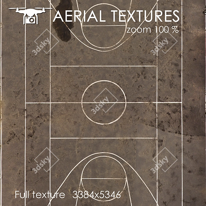 Aerial Sports Ground Texture 3D model image 2