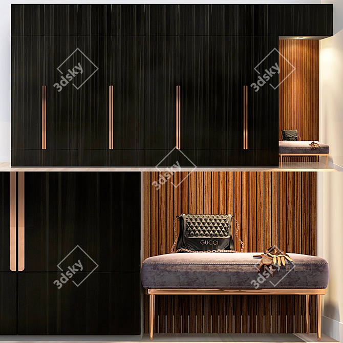 Sleek Elegance: Poliform Wardrobe Collection 3D model image 1