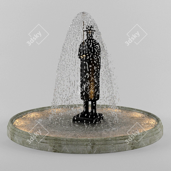  Watery Umbrella Man Fountain 3D model image 1
